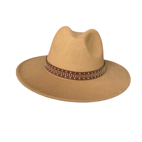 Felt Fedora Embellishment Studded Band Hat - Picture 5 of 14